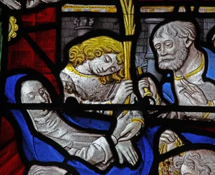 (detalle) de la Muerte de la Virgen María