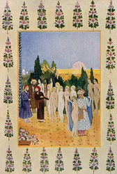 Con mi Capa Protegeré su Desnudez, ilustración de Las Mil y Una Noches, 1895 (grabado en color)