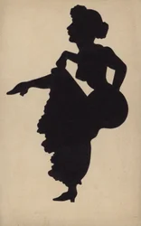 Mujer bailando el can-can (litografía)