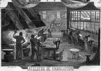Taller para la fabricación de cerraduras por los Sres. Desforges y Busisson