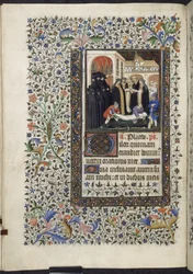 Yates Thompson 46 f156 v - Entierro de los muertos, c.1410-20 (vitela)