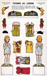 Yvonne en el jardín: decoupage. Siglo XIX
