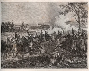 Batalla de Castiglione: en su campaña italiana, Napoleón derrota a los austriacos bajo Wurmser, obligándolos a retirarse a Mantua. 5 de agosto de 1796 - Nueva Enciclopedia Nacional por Maurice La Charest - 1870
