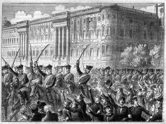 Eventos de la Guerra de la Cuarta Coalición 1806 - 1807 entusiasmo bélico en Berlín - Cuarta Coalición - Gran agitación en Berlín - Grito de guerra contra Francia - en "Histoire de l