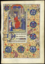 f.135r Miniatura de Pilato lavándose las manos del destino de Jesús, del 