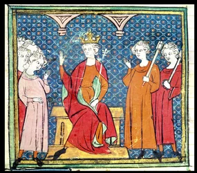 Childerico II (c.653-73), rey merovingio de Austrasia, de las Grandes Crónicas de Francia, 1375-79