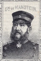 retrato del general prusiano Hugo von Obernitz - 1870-71 (grabado)