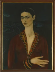 Self-Portrait con un vestido de terciopelo