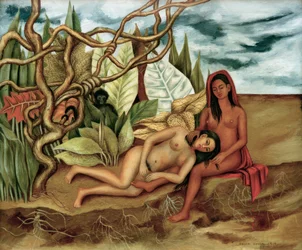 Dos desnudos en el bosque