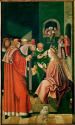 Santa Bárbara disputando con los Filósofos (óleo sobre madera)
