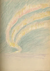 Corrientes de la aurora boreal, 28 de noviembre de 1893. Boceto en pastel, 1893