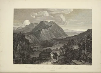 Paso del Quindío, en la Cordillera de los Andes, dibujado por Koch, ilustración de 