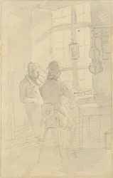 Dos hombres tocando el violín