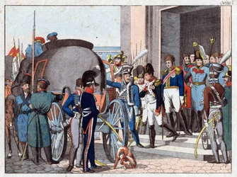 La partida de Napoleón a la isla de Elba