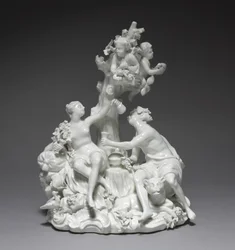 Baco y Venus, manufactura Fábrica de Tournay, Bélgica, c.1755