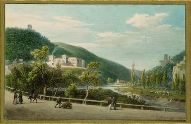 Helenental cerca del castillo de Weilburg (watercorlour)