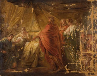 Agamenón lleva a Briseida a la tienda de Aquiles
