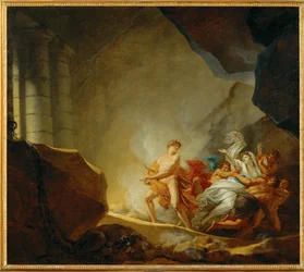 Orfeo y Eurídice en los infiernos (pintura sobre lienzo)