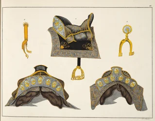 Sillas de montar y espuelas, lámina de 