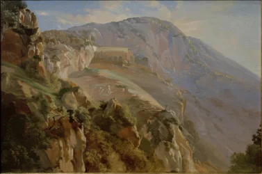 Monasterio en las montañas cerca de Subiaco