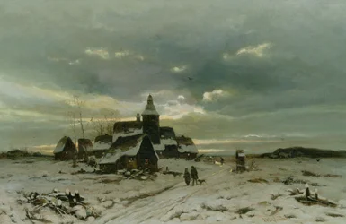 Un pueblo en la nieve