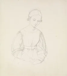 Retrato de la esposa del artista, Nina, c. 1830 (grafito sobre papel)