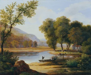 Barcaza en el paisaje