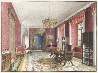 La habitación roja, Schloss Fischbach, c. 1846