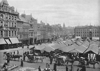 Nottingham: La plaza del mercado, c1896
