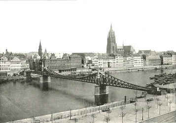 Vista desde Sachsenhausen, Frankfurt, Alemania, 1895