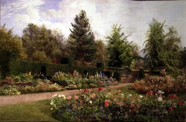Terrazas en Knightshayes Court, Jardín de Lady Amory, Tiverton, Devon