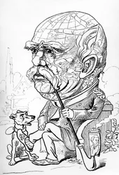 Caricatura de Bismark publicada en la revista Nebelspalter el 2 de marzo de 1889 (grabado)