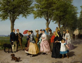 El paseo marítimo (óleo sobre lienzo)