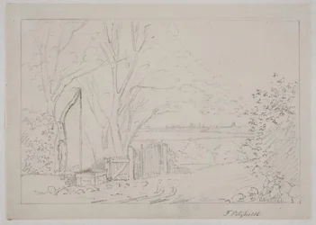 Paisaje con pozo de balancín en primer plano