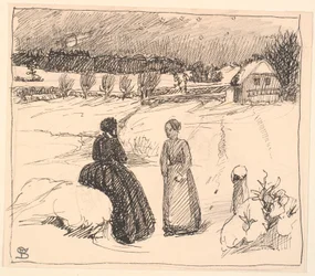 Allá afuera, en la nieve, estaba sentada una mujer con largas ropas negras...