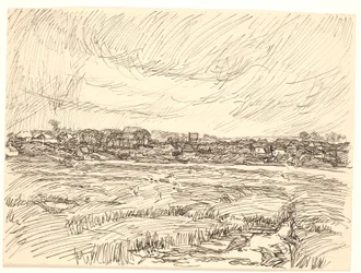 Paisaje con aldea