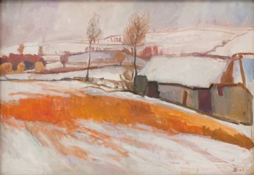 Paisaje de invierno. Sobre la colina de Kærby
