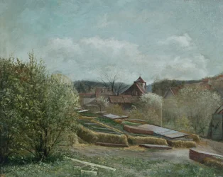 Paisaje con el hospital de Oslo, hacia 1880 (pintura)