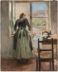 Junto a la ventana