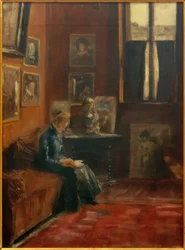 La lectora en el estudio de la casa de Starnberg