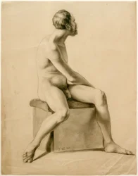 Desnudo masculino sentado