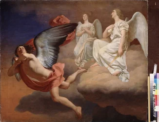 Abadón y los ángeles. Basado en el poema épico El Mesías de Friedrich Gottlieb Klopstock (1724-1803). Pintura de Fyodor Semionovich Zavyalov (Fedor Zavialov) (1810-1856), óleo sobre lienzo, antes de 1844. Arte ruso