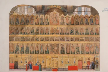 El iconostasio de la Catedral de la Asunción en el Kremlin de Moscú