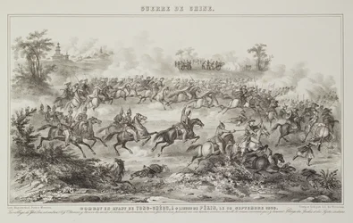 La batalla de Chang-Kia-Onang, antes de Tong-Cheou, 18 de septiembre de 1860, de La guerra en China, 1862