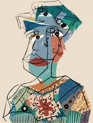 Retrato cubista abstracto