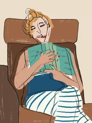 Mujer leyendo en un ambiente acogedor