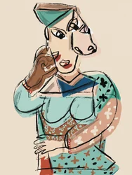 Retrato cubista de una mujer