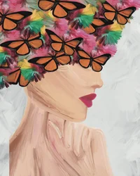 Mujer mariposa elegante