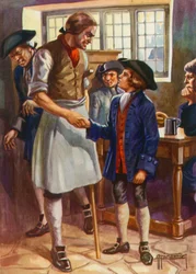 Ilustración para La isla del tesoro de Robert Louis Stevenson (litografía en color)