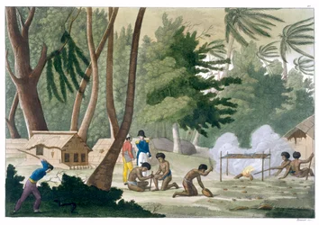 Tribu Papu en la isla de Rawak, c. 1820-1839